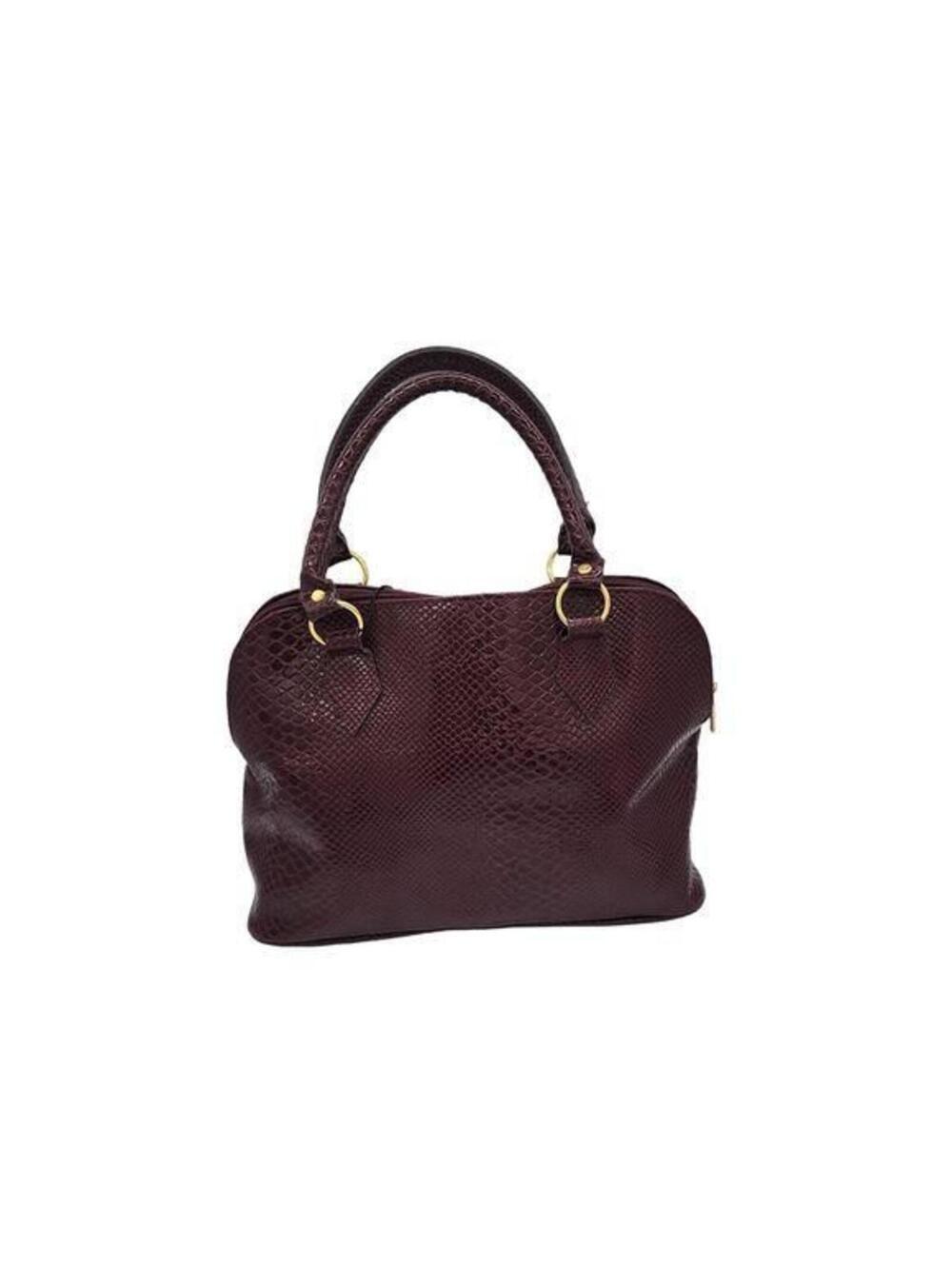 Women Large Snake Skin Patterned Faux Leather Handbag